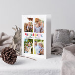 Modernes, helles und farbenfrohes Bright 4 Foto Karte<br><div class="desc">Erleben Sie Weihnachten mit unserer modernen Merry & Bright Farbigen Retro 4 Foto Card! Diese Karte zeichnet sich durch ein lustiges Muster von fröhlich & hell in bunten Retro-Typografie aus und ist somit perfekt für alle Weihnachtsliebhaber in Ihrem Leben. Passen Sie die Vorderseite der Karte mit Ihren 4 beliebten Weihnachtsliedern...</div>