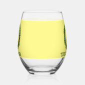 Modernes hellgelbes Monogramm Weinglas Ohne Stiel (Links)