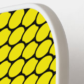 Modernes, hellgelbes, schwarzes Wabenmuster Pickleball Schläger (Linke Seite)