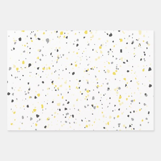 Modernes hellgelbes Terrazzo-Muster Geschenkpapier Set (Vorderseite 3)
