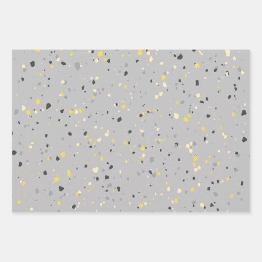 Modernes hellgelbes Terrazzo-Muster Geschenkpapier Set (Vorderseite 2)