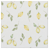 Modernes, hellgelbes Zitronenfruchtmuster Stoff (Nahaufnahme)