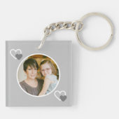 Modernes, hellgraues Foto mit der besten Mama je M Schlüsselanhänger (Rückseite)