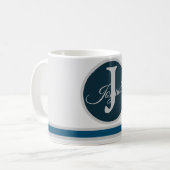 Modernes hellgraues Monogramm-Elegant Kaffeetasse (Vorderseite Links)