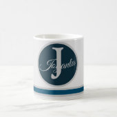 Modernes hellgraues Monogramm-Elegant Kaffeetasse (Mittel)