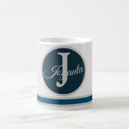 Modernes hellgraues Monogramm-Elegant Kaffeetasse
