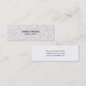 Modernes hellgraues rosa abstraktes Muster-Make-up Mini Visitenkarte (Vorne/Hinten)