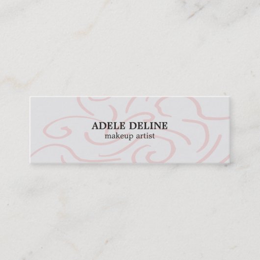 Modernes hellgraues rosa abstraktes Muster-Make-up Mini Visitenkarte (Vorderseite)