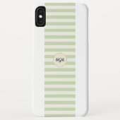 Modernes, hellgrün gestricheltes Monogramm Case-Mate iPhone Hülle (Rückseite)