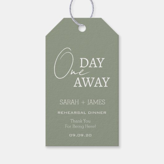 Modernes, hellgrünes Abendessen in der Probe Geschenkanhänger (Vorderseite)