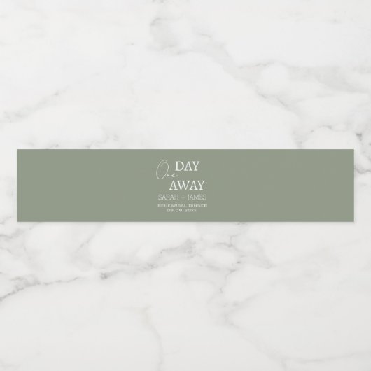 Modernes, hellgrünes Abendessen in der Probe Wasserflaschenetikett (Einzelnes Label)