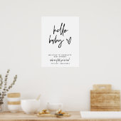 Modernes Hello Baby Begrüßungsbaby Baby Dusche Poster (Küche)