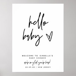 Modernes Hello Baby Begrüßungsbaby Baby Dusche Poster