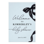 Modernes Hello Baby Bow Baby Baby Dusche Begrüßung Poster (Vorderseite)