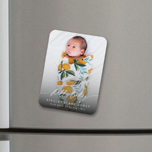 Modernes Hello Baby Neugeborenes Foto Elegantes Sk Magnet