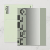 Modernes HELLO Banner + Ihr Backgr. Ideen Postkarte (Vorne/Hinten)