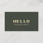 Modernes Hello Developer Programmer Dunkelgrünes G Visitenkarte (Vorderseite)