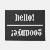 Modernes Hello Goodbye Black and White Novelty Fußmatte (Vorderseite)