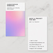 Modernes, hellografisches Gefälle weiß abstrakt Visitenkarte (Vorne/Hinten)