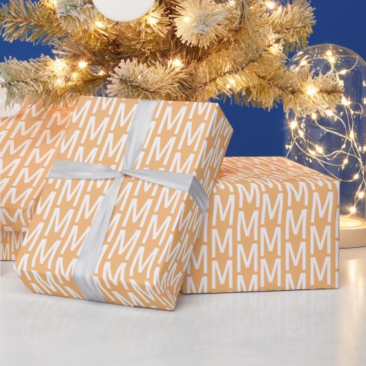 Modernes hellorange-weißes Muster Geschenkpapier (Feiertage)