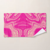Modernes, hellrosa, abstraktes Marmormuster Badhandtuch Set (Handtuch)