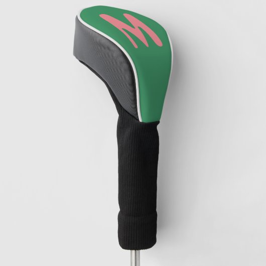 Modernes, hellrosa Anfangsbuchstabe | Meeresalgen  Golf Headcover (angewinkelt)