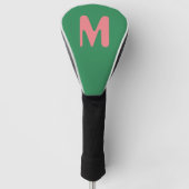 Modernes, hellrosa Anfangsbuchstabe | Meeresalgen  Golf Headcover (Vorderseite)