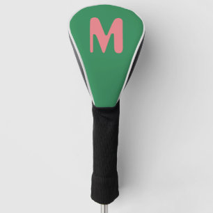 Modernes, hellrosa Anfangsbuchstabe   Meeresalgen  Golf Headcover