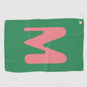 Modernes, hellrosa Anfangsbuchstabe | Meeresalgen  Golfhandtuch (Horizontal)