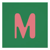 Modernes, hellrosa Anfangsbuchstabe | Meeresalgen  Poster (Vorderseite)