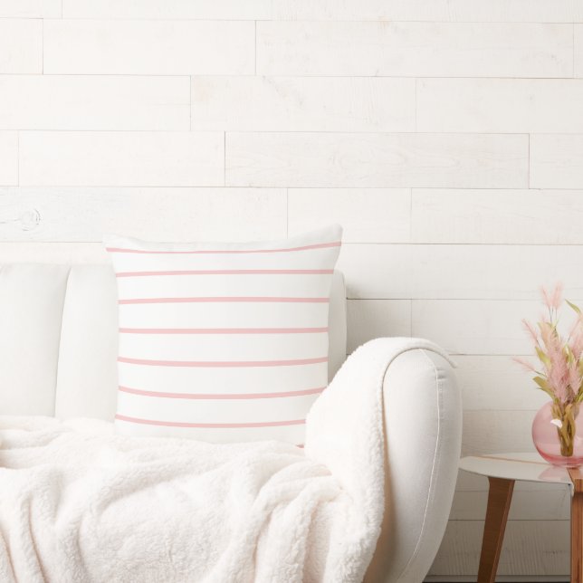 Modernes, hellrosa, einfaches Streifenmuster Kissen (Liege)