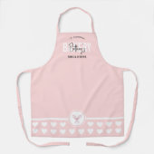 Modernes hellrosa Elegant Name Baker Koch Catering Schürze (Vorderseite)