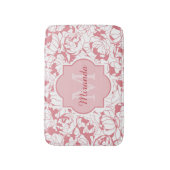 Modernes, hellrosa, florenfarbenes Monogramm mit N Badematte (Vorderseite Vertikal)