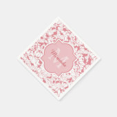Modernes, hellrosa, florenfarbenes Monogramm mit N Serviette (Ecke)