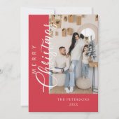 Modernes, hellrosa Foto Weihnachtsgrüßen Feiertagskarte (Vorderseite)