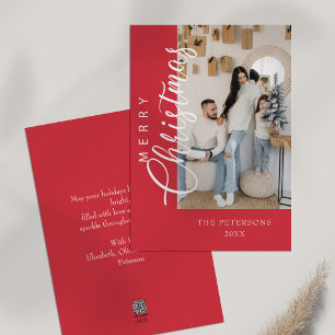 Modernes, hellrosa Foto Weihnachtsgrüßen Feiertagskarte