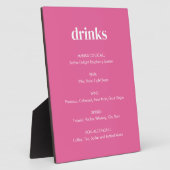 Modernes, hellrosa Girly Drinks Tabletop-Zeichen Fotoplatte (Seite)