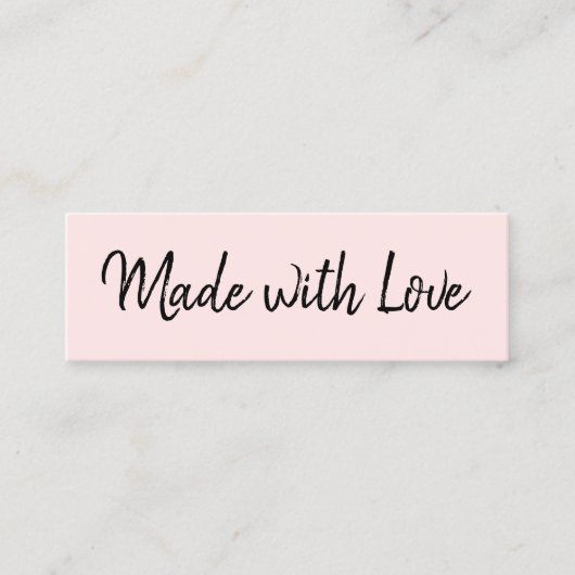 Modernes, hellrosa, handgefertigte, minimalistisch mini visitenkarte (Vorderseite)