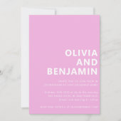 Modernes, hellrosa, muffiges Typografie-Foto Hochz Einladung (Vorderseite)