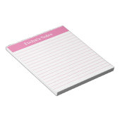 Modernes, hellrosa Script mit großer Druckausgabe Notizblock (angewinkelt)