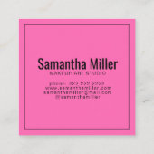 Modernes, hellrosa, sich wiederholendes Textmuster Quadratische Visitenkarte (Rückseite)
