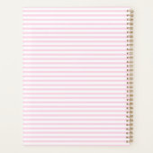 Modernes, hellrosa Streifen-Muster mädchenhaft nie Planer (Rückseite)