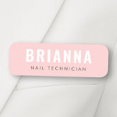 Modernes, hellrosa Studio mit minimalistischem Wel Namensschild