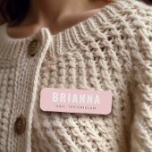 Modernes, hellrosa Studio mit minimalistischem Wel Namensschild