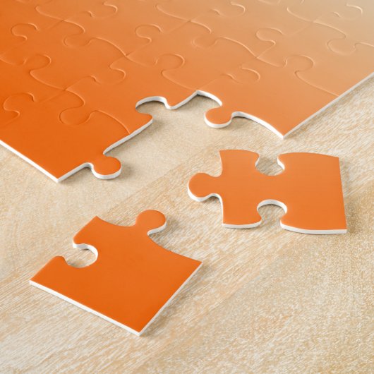 Modernes, hellrosa Weiß und Orange Ombre Puzzle (Seite)