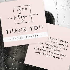 Modernes hellrot rosa Geschäft danke einfügen Quadratische Visitenkarte