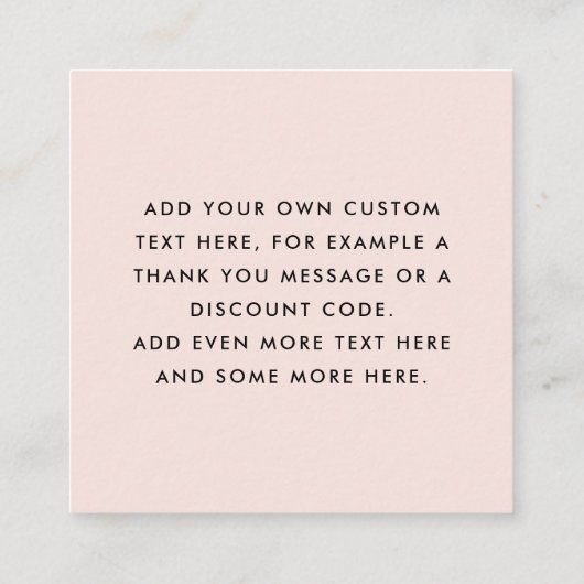 Modernes hellrot rosa Geschäft danke einfügen Quadratische Visitenkarte (Rückseite)