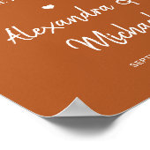 Modernes Herbst Herbst Terracotta Hochzeitsempfehl Poster (Ecke)