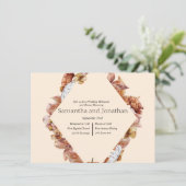 Modernes Herbst Orange BOHO Hochzeitsessen Probe Einladung (Stehend Vorderseite)