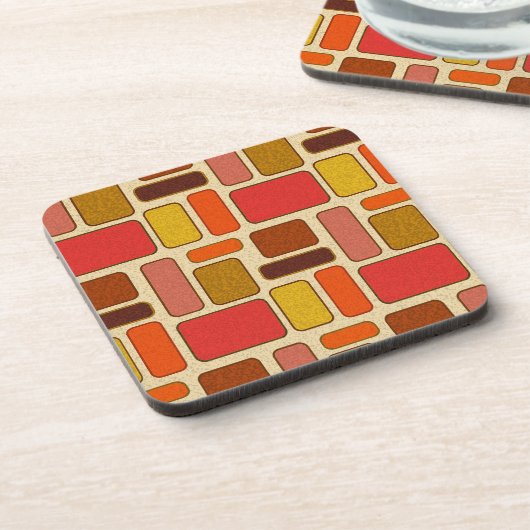 Modernes Herbstfarbmuster Getränkeuntersetzer (Linke Seite)